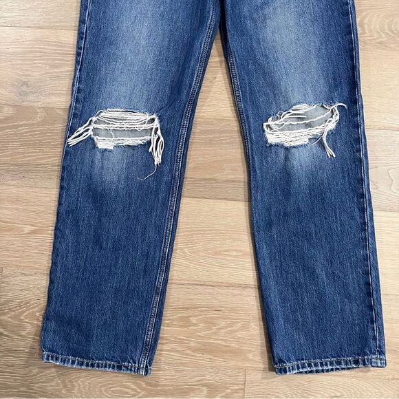 Levi’s Low Pro Straight Medium Wash Distressed Boyfriend Jeans 29 - Picture 4 of 9